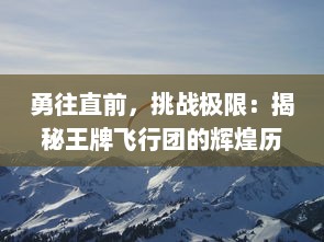 勇往直前，挑战极限：揭秘王牌飞行团的辉煌历程与不为人知的背后故事