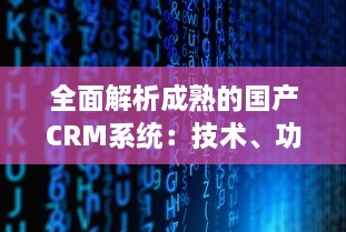 全面解析成熟的国产CRM系统：技术、功能与未来发展趋势 v1.3.2下载