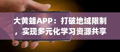 大黄蜂APP：打破地域限制，实现多元化学习资源共享的移动在线教育平台