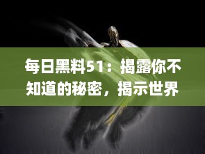 每日黑料51：揭露你不知道的秘密，揭示世界隐秘角落的黑暗和惊人真相