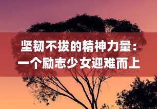 坚韧不拔的精神力量：一个励志少女迎难而上，逐梦前行的励志成长故事