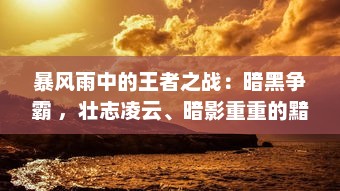 暴风雨中的王者之战：暗黑争霸 ，壮志凌云、暗影重重的黯然沉沦与复兴之路