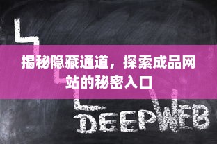 揭秘隐藏通道，探索成品网站的秘密入口